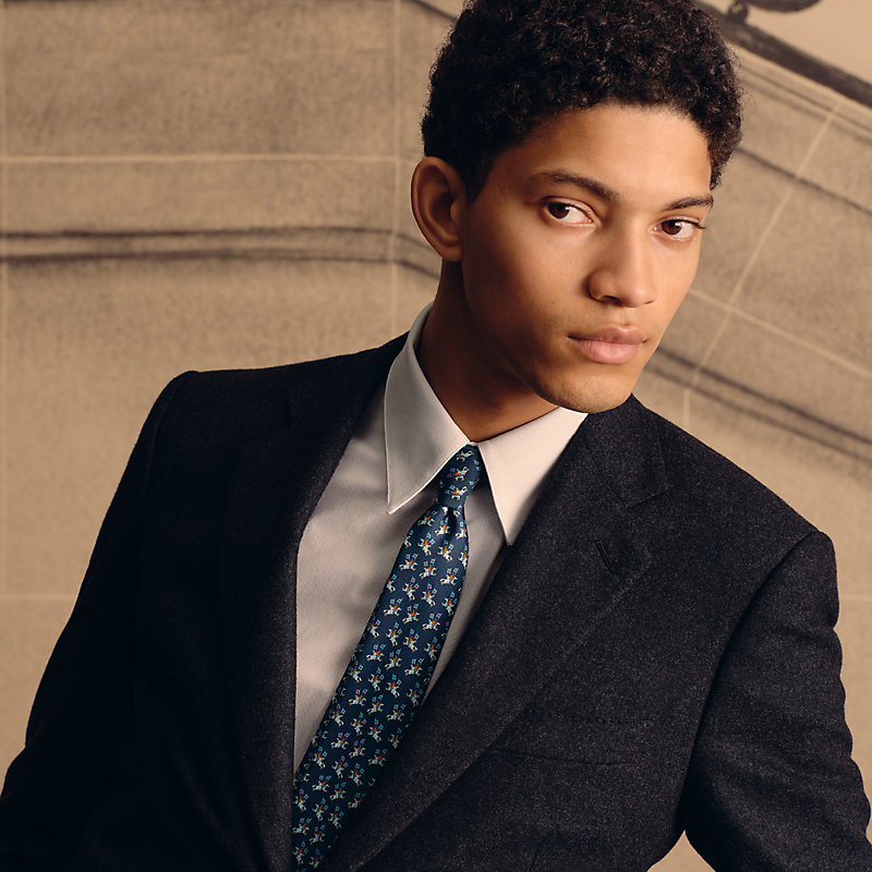 Sur les Toits d'Hermès tie - Blue | Hermès Canada